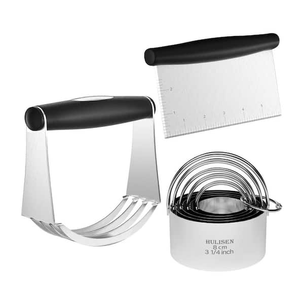Pastry Tool Sets Include Stainless Steel Biscuit Cutter Set, Pastry Scraper and Dough Blender with Ergonomic Rubber Grip