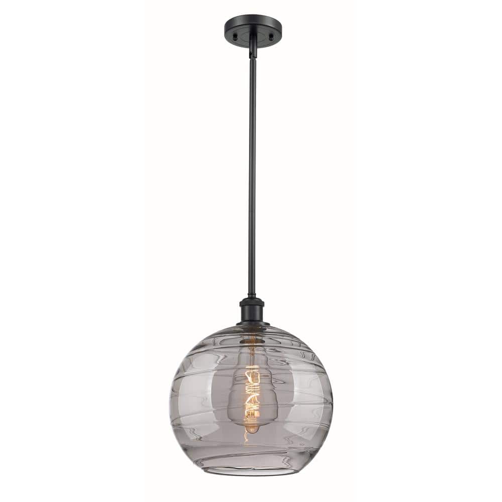 Athens Deco Swirl 100-Watt 1-Light Matte Black Standard Mini Pendant Light with Painted Glass Shade, No Bulbs Included price history on PriceWatchPro