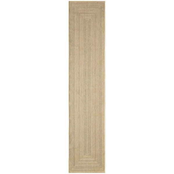 Nourison Tulum Taupe Grey 2 ft. x 6 ft. Linear Contemporary Runner Area Rug