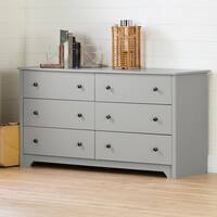 Vito 6-Drawer Soft Gray Dresser