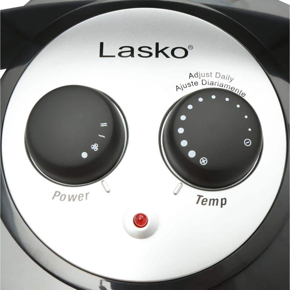 Black Ceramic Electric Utility Heater with Thermostat and Auto Shut-off