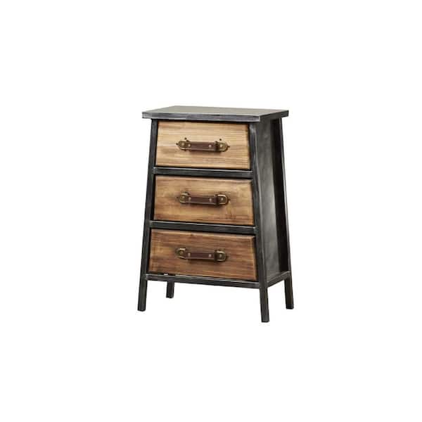 4D Concepts Baldy Collection 3-Drawer 16.8 in. x 9.8 in. x 24.4 in. H ...