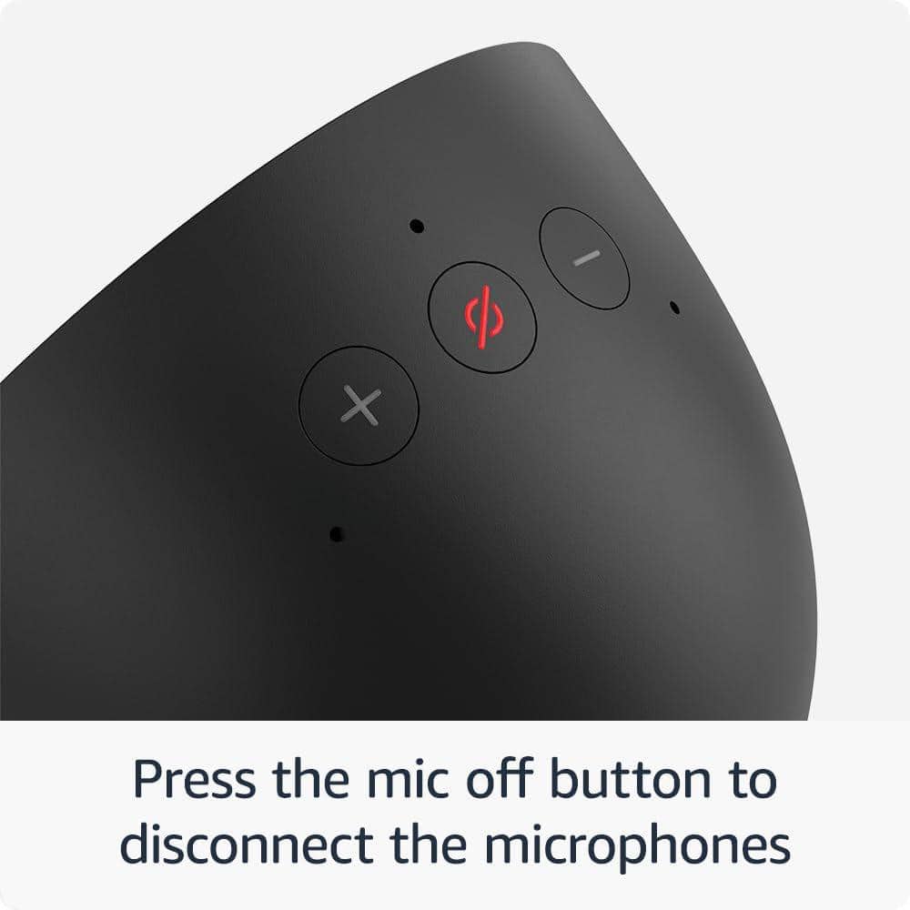 Black Wireless Smart Speaker with Touchscreen Display and Voice Control