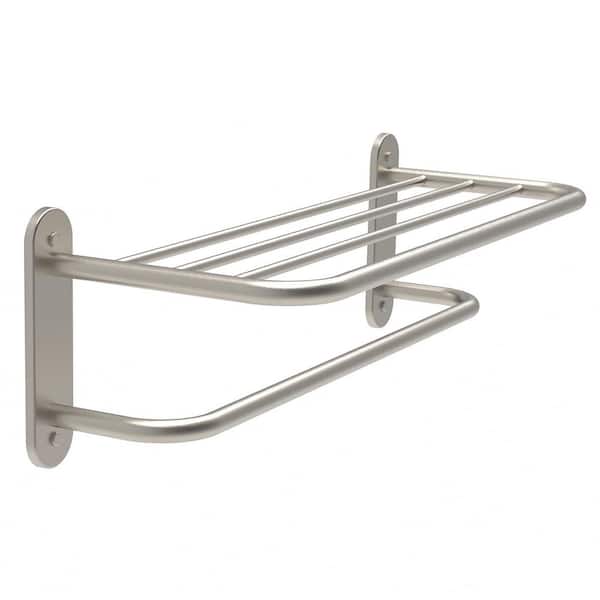 18 in. Bathroom Towel Rack, Wall Mounted Stainless Steel Towel Bar in Brushed Nickel, Towel Shelf for Bathroom