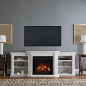 Valmont 74 in. Electric Fireplace TV Stand Entertainment Center in White