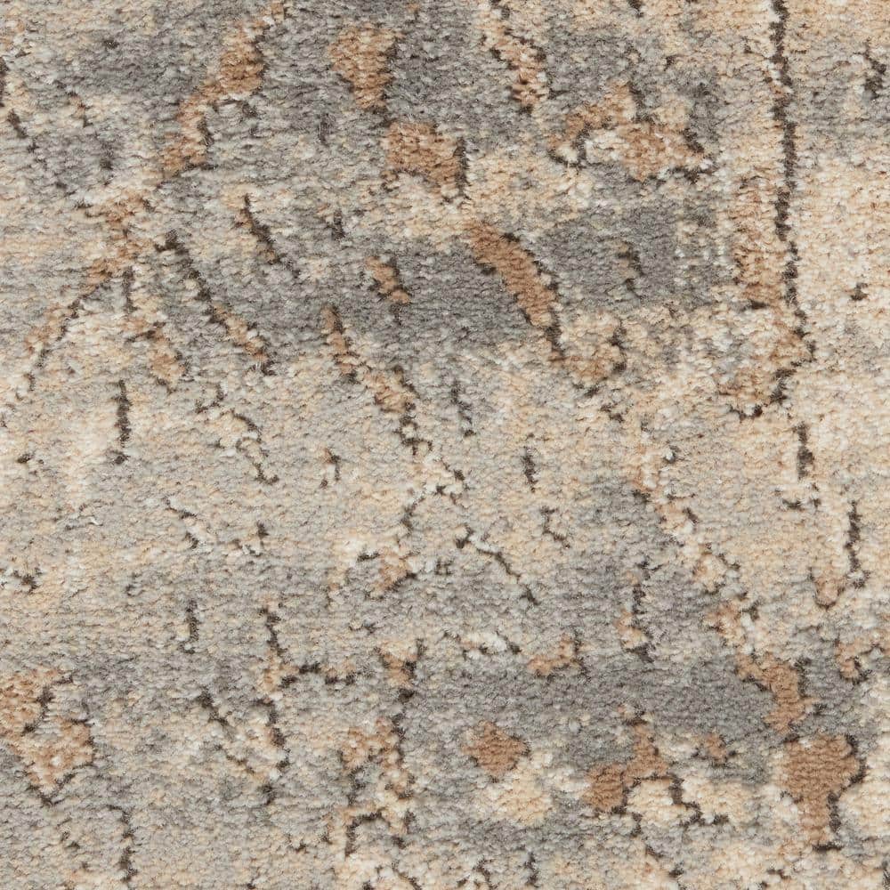 Reversible Abstract Gray Synthetic 5' x 7' Area Rug