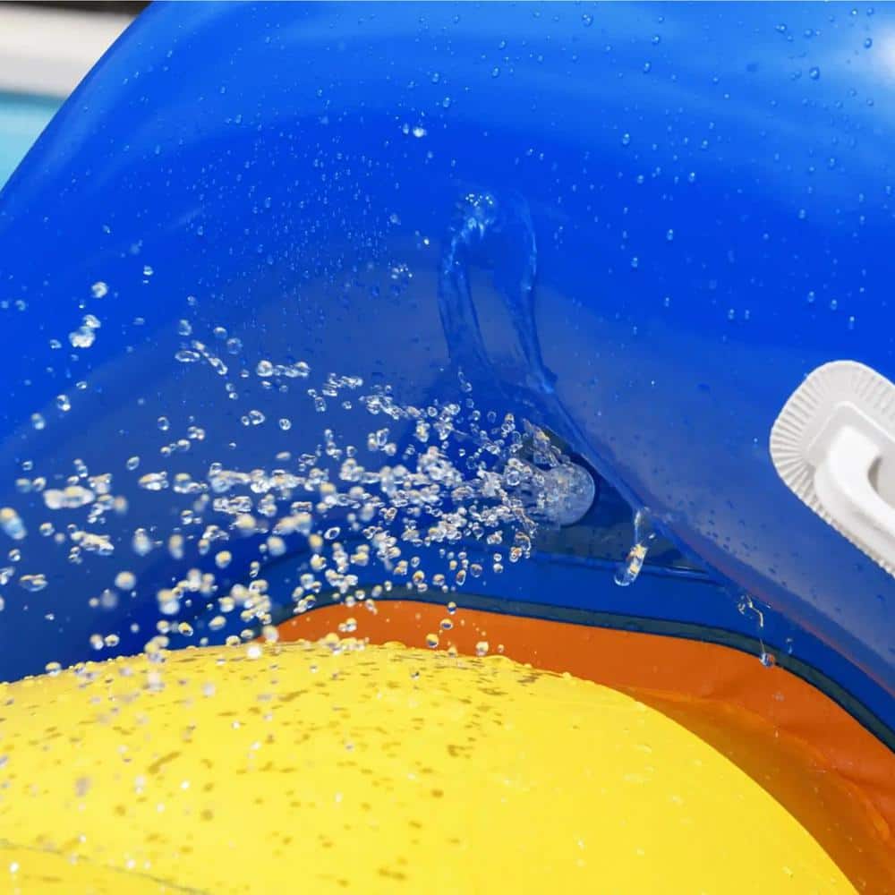 Giant Yellow and Blue PVC Inflatable Pool Water Slide with Sprinkler