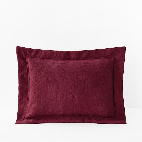 The Company Store Putnam Matelasse Claret Cotton Decorative Boudoir Sham