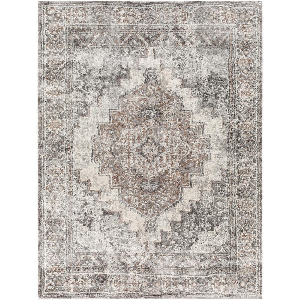 Light Gray Pattern Rug Livabliss Malorie Light Gray Medallion 7 ft. x 9 ft. Indoor Area Rug ...