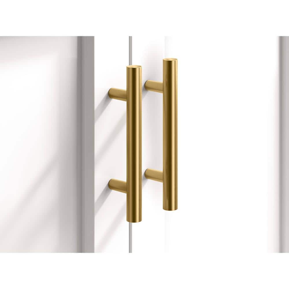 Vibrant Brushed Brass Modern Bar Cabinet Pull