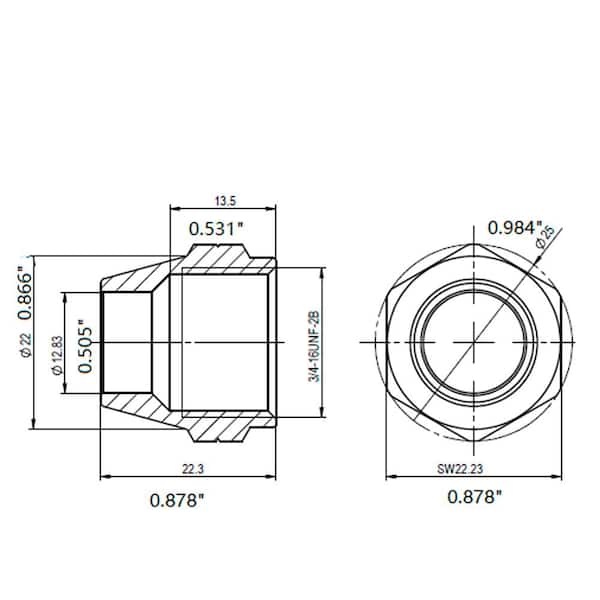 1/2 in. Flare Brass Nut Fitting (2-Pack)