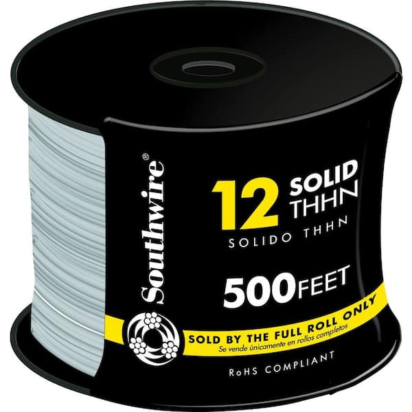 Southwire 500 ft. 12 Gray Solid CU THHN Wire