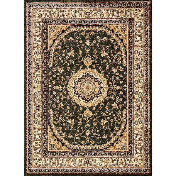 World Rug Gallery Nova Ardebil Green 5 ft. 3 in. x 7 ft. 3 in. Indoor Area Rug