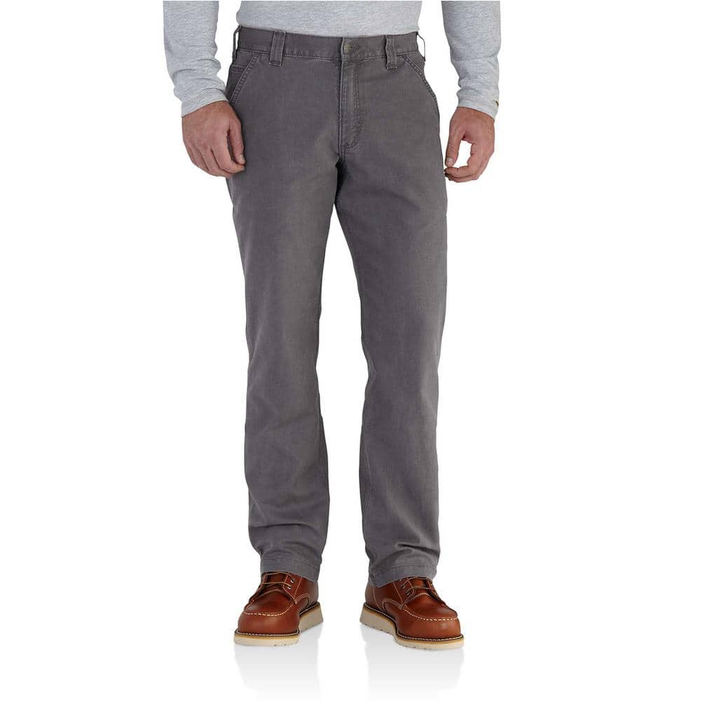 Men's 38 in. x 32 in. Gray Cotton/Polyester/Spandex Flex Work Pants with 6  Pockets