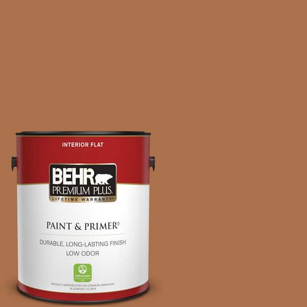 BEHR PREMIUM PLUS 1 gal. #260D-7 Copper Mountain Flat Low Odor Interior Paint & Primer