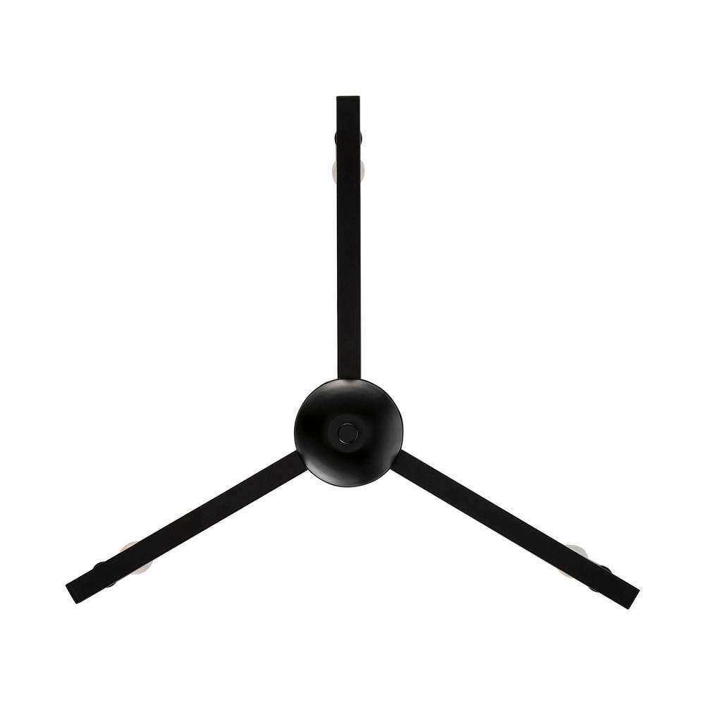 Black Metal 3-Light Candle Chandelier with Adjustable Height