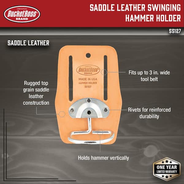 Saddle Leather Swinging Hammer Holder for Work Tool Belts