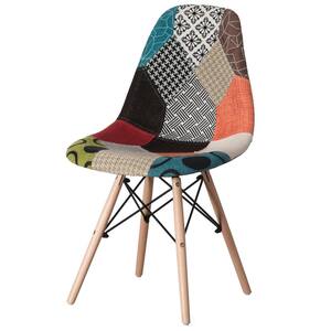 FABULAXE Modern Fabric Patchwork Parsons Chair with Leather and Suede ...