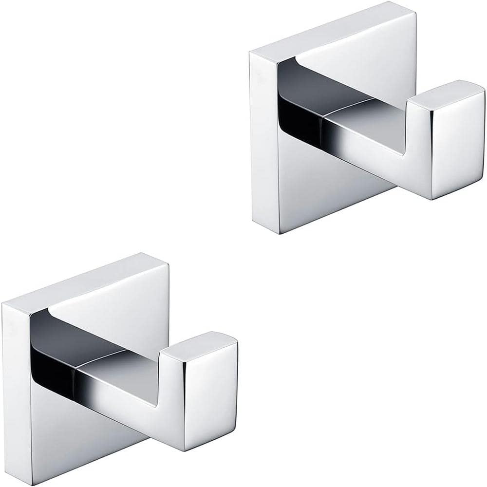 Matte Black Stainless Steel Double Robe and Towel Hook Set