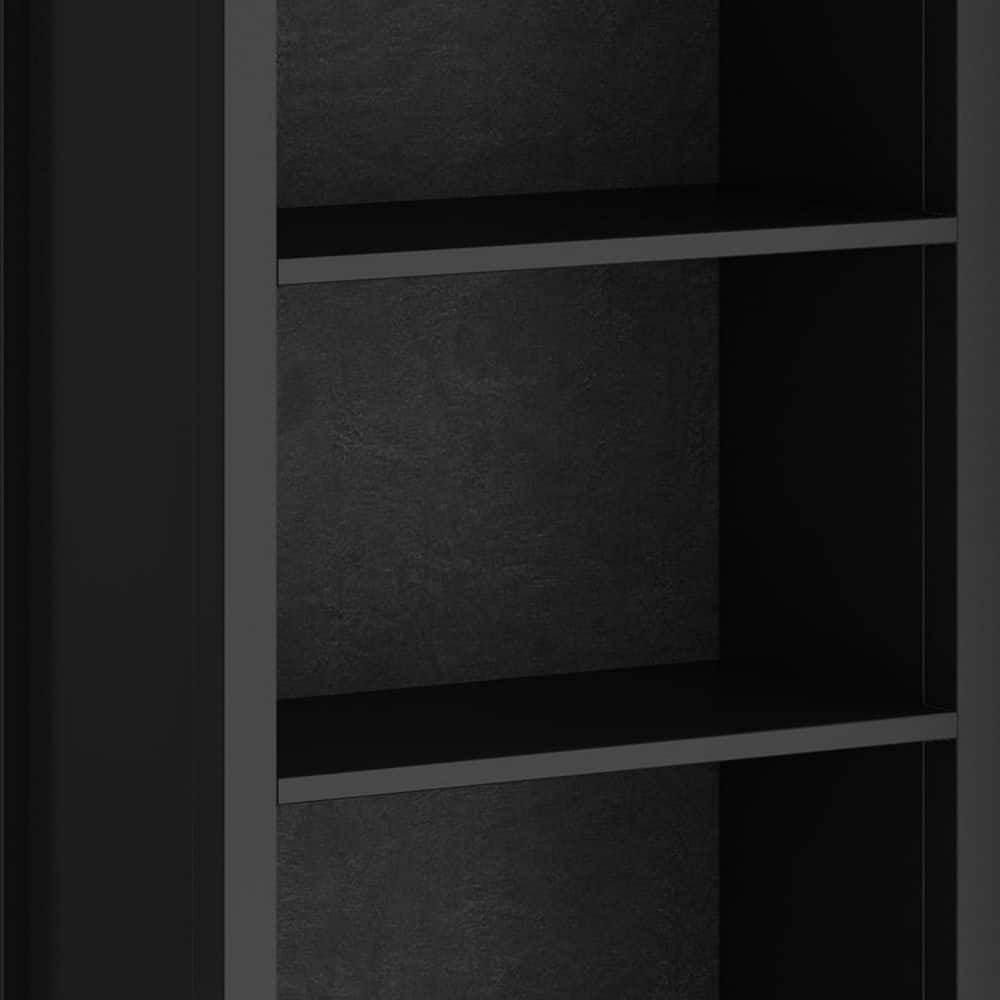 Artisan Solid Wood 72'' Adjustable 5-Shelf Bookcase in Black