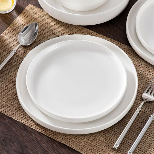 MALACASA 16-Piece White Porcelain Dinnerware Set Service for 4