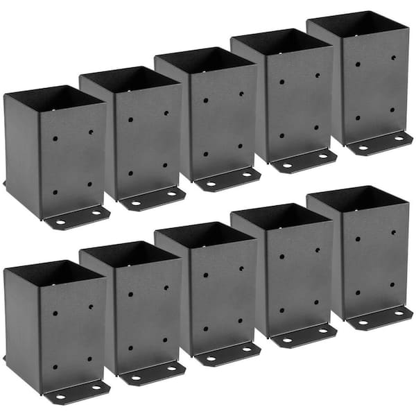 VEVOR 10 PCS Post Base 4 in. x 4 in. Wood Fence Post Anchor Bracket Heavy  Duty with Screws for Deck Porch Railing Support Trim LJJDZ4X4LZDZ10PCSV0 -  The Home Depot