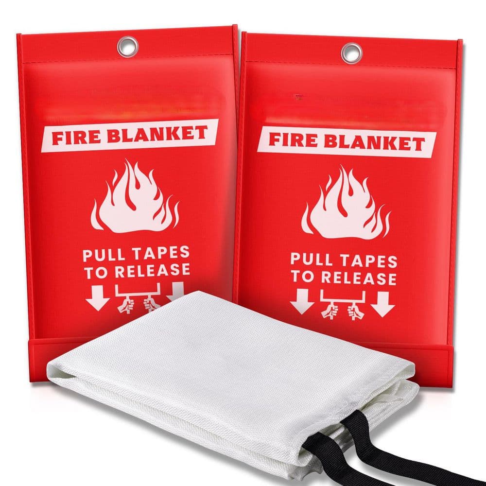 39 in. x 39 in. Fire Fiberglass Blanket Emergency for Home Kitchen, School, Fireplace, Office, Grill, Warehouse, 2-Piece price history on PriceWatchPro