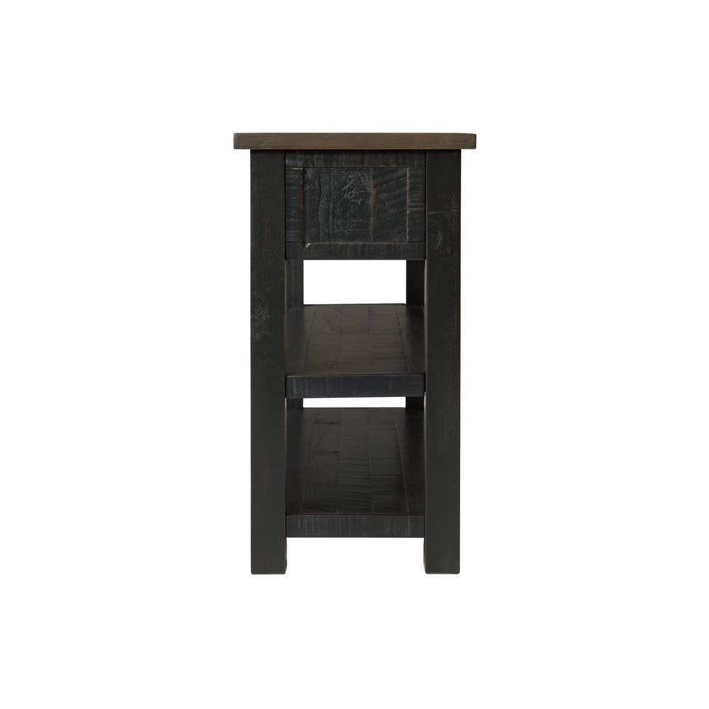 Monterey Black and Brown Pine Console Table with Storage