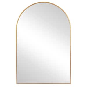 24 in. W x 36 in. H Gold Arched Classic Accent Mirror with Aluminum Alloy Frame Decor Bathroom Wall Vanity Mirror