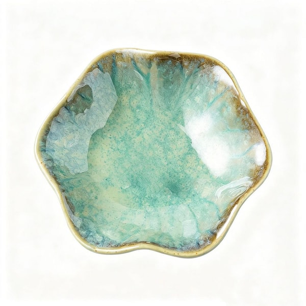 Green Porcelain Ceramic Trinket Tray, Key Bowl, Decorative Plate