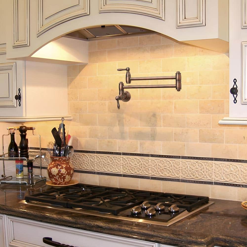 Antique Copper Brass Wall-Mounted Pot Filler Faucet