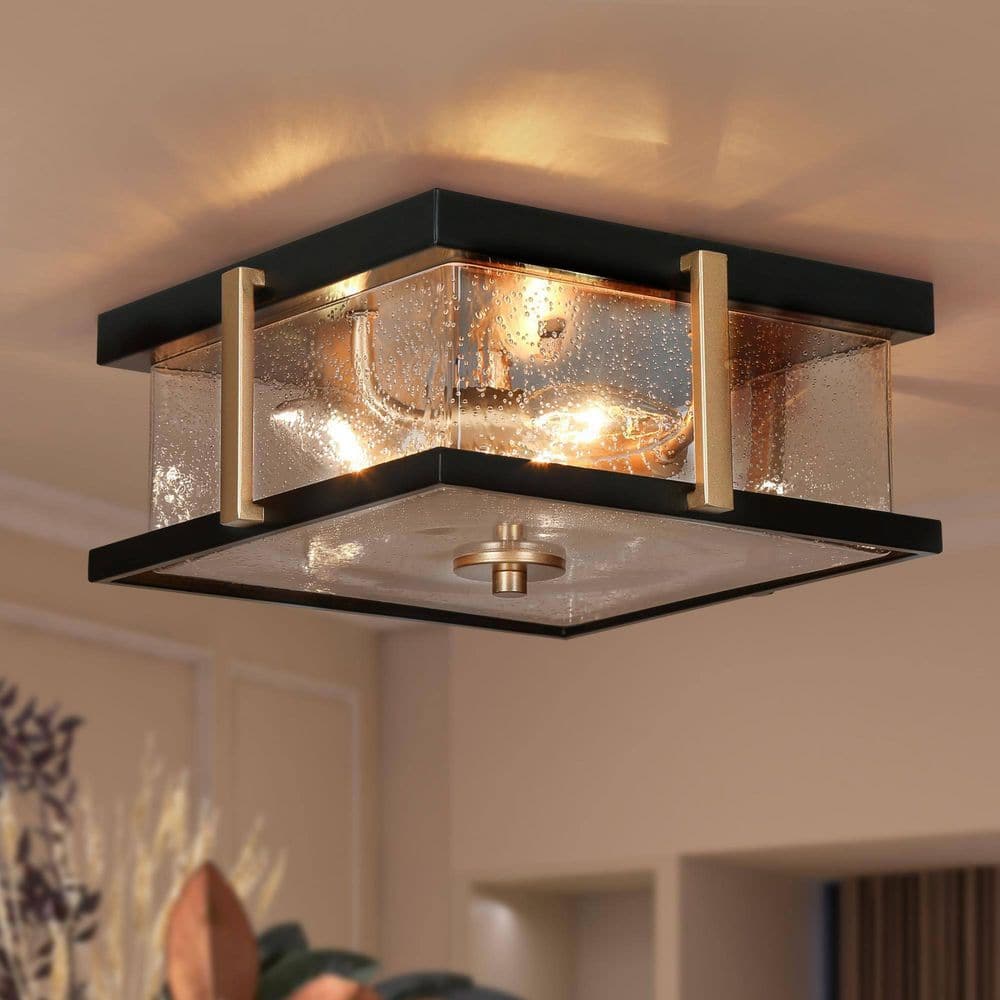 【ご予約品】 Mount Flush Black Flat 3-Light Zevni Light Square with ライト・ランタン
