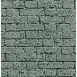 Cologne Green Painted Brick Strippable Roll (Covers 56.4 sq. ft.)