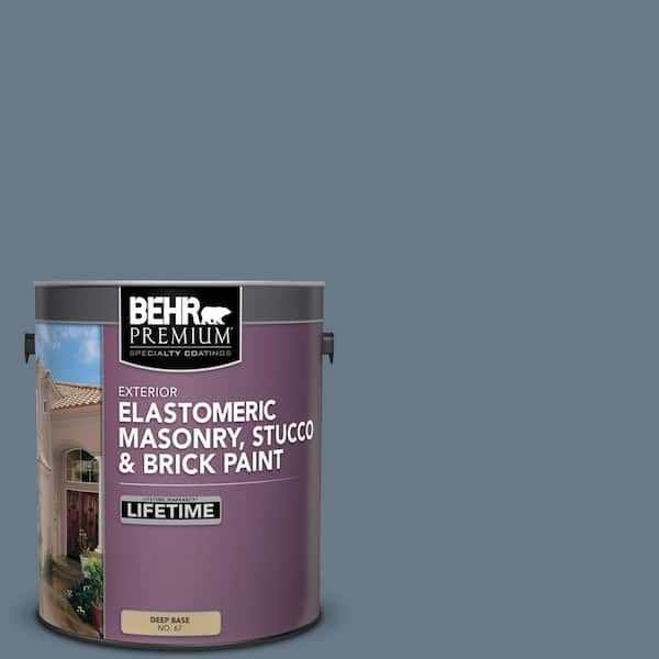 BEHR PREMIUM 1 gal. #N490-5 Charcoal Blue Elastomeric Masonry, Stucco and Brick Exterior Paint