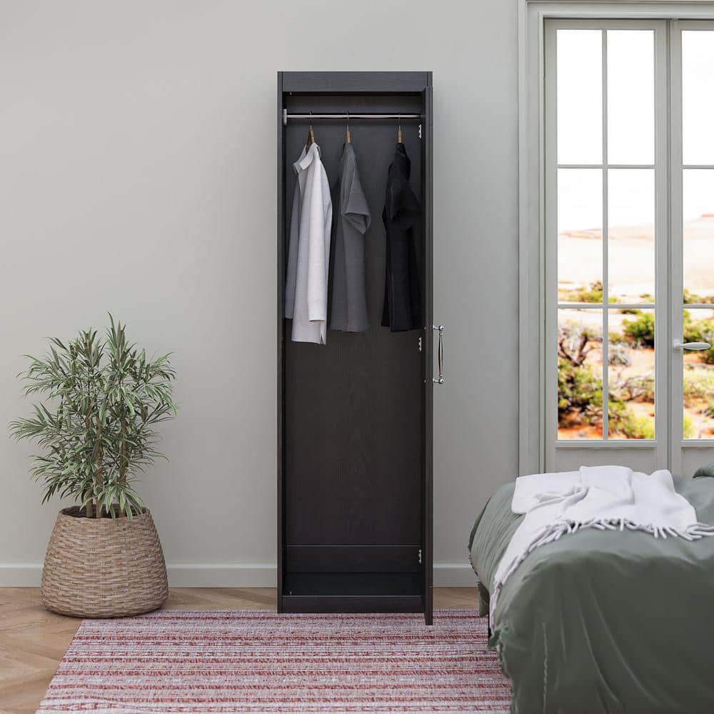 Her Majesty Nightfall Oak, Wood, 23.62in Armoire with Shelves