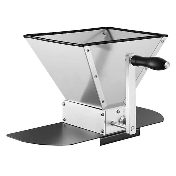 Manual Grain Mill with Adjustable Barley Crusher, 1.06 Gal. Hopper, and Durable Metal Base Plate, Homebrew Malt Grinder