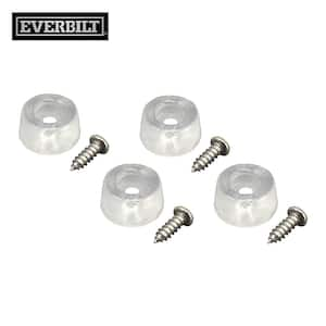 7/8 in. Clear Rubber Like Plastic Screw-On Surface Bumpers (4-Pack)