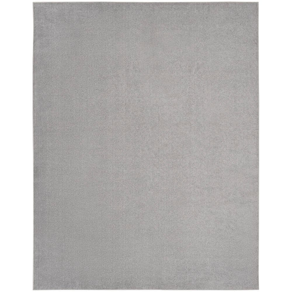 Nourison Essentials 6 ft. x 9 ft. Silver Gray Solid Contemporary Indoor ...
