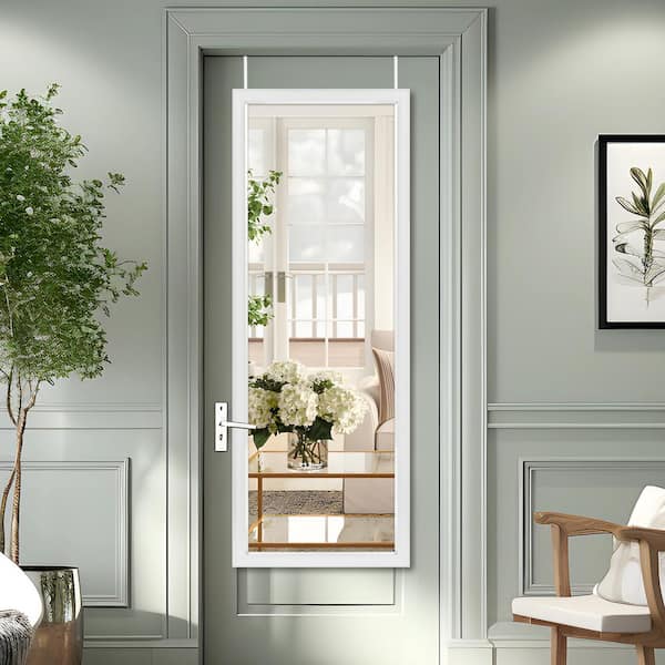 Dovelina 55.1 in. x 15.7 in. Classic Rectangle Framed Door Mirror