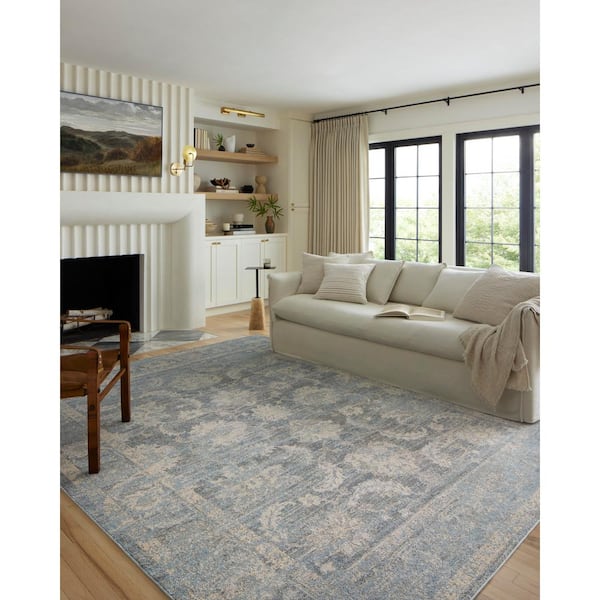 Odette Sky/Beige 6 ft. - 7 in. x 9 ft. - 6 in. Oriental Area Rug