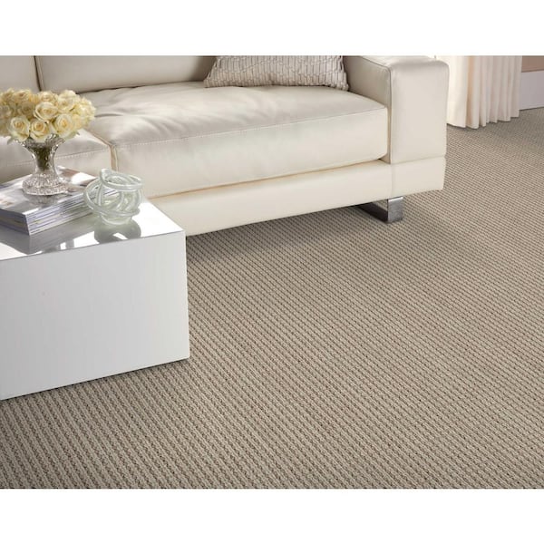 Reckless Khaki Brown 13.2 ft. 40 oz. Wool Pattern Carpet - Installation Required