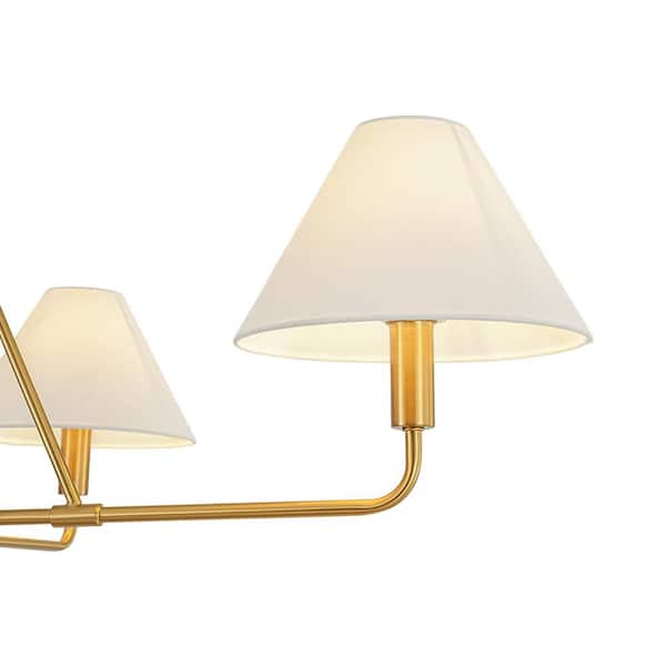 HUOKU Lenus 4-Light 44.9 in.W Aged Brass Cross Frame Chandelier
