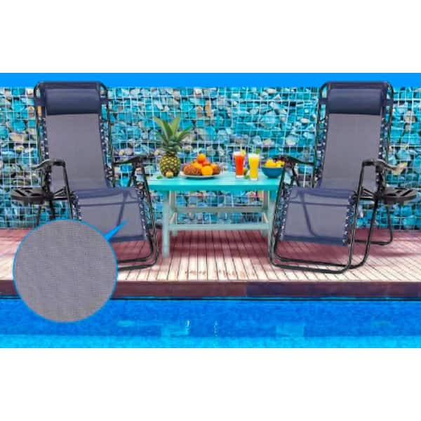 2 Set Zero Gravity Chairs Patio Portable Reclining Folding Lounge Chair Beach Camping Chairs with Pillow