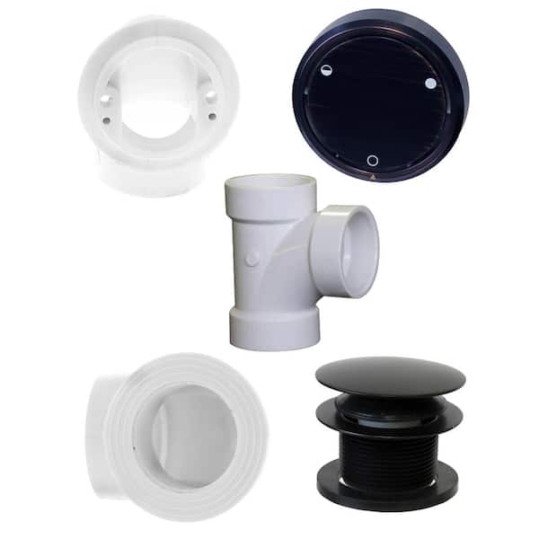 Westbrass Bathtub Trim with Deep Soak Overflow Cover, Tip-Toe Drain and Sch. 40 PVC Fittings - Plumber's Pack, Oil Rubbed Bronze