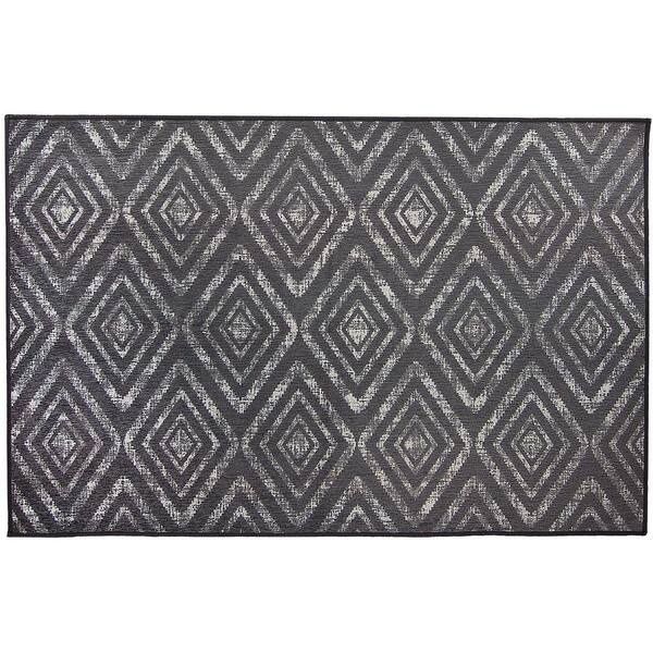 Ruggable Washable Prism Dark Grey 3 ft. x 5 ft. Stain Resistant Accent Rug