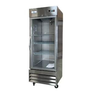 29 in. W 23 cu. ft. Single Glass Door Commercial Merchandiser Refrigerator in Stainless Steel