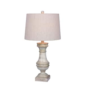 29 in. White Resin Table Lamp