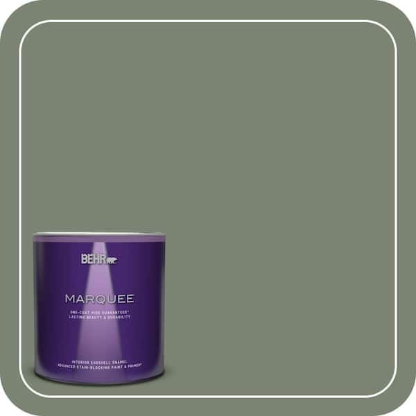 BEHR MARQUEE 1 qt. #ICC-77 Sage Green Eggshell Enamel Interior Paint & Primer