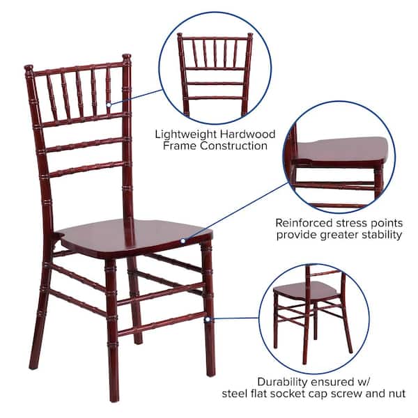 Flash Furniture HERCULES Series Silver Wood Chiavari Chair 