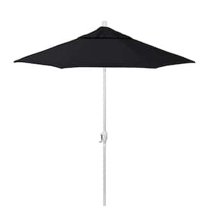 7.5 ft. Matted White Aluminum Market Patio Umbrella with Crank Lift and Push-Button Tilt in Black Pacifica Premium